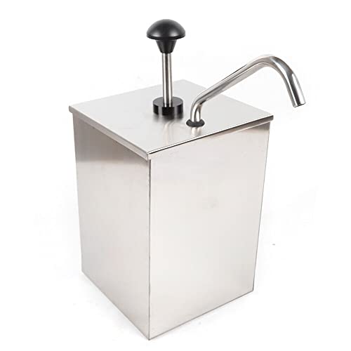 Saucenspender Edelstahl Sauce Dispenser 4L Pumpspender Sauce Dispenser Dosierspender Senfspender Einköpfe Saucen Behälter Ketchup Senf Spender Küche Dosierspender von InSyoForeverEC