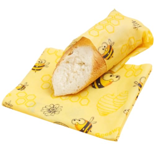 Extra große Bienenwachs-Wraps 48 x 48 cm + 20 x 48 cm – Baumwoll-Lebensmittelabdeckungen für Brot, Kuchen und Servierplatten – natürliche Bienenwachstücher zum Backen, Buffet-Displays und von Inanhoo