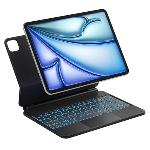 Inateck NeoMagic Magnetische Tastatur Hülle für iPad Air 11 Zoll M3/M2 (2025/2024),Air 5/4,Magic Keyboard für iPad Pro 11 Zoll 4/3/2/1, Freitragender Ständer, 7-Farbige Hintergrundbeleuchtung,KB09119 von Inateck