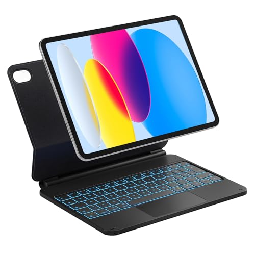 Inateck NeoMagic Magnetische Tastatur Hülle für iPad 10 Generation 10,9 Zoll,11 Generation 2025 A16 11 Zoll,Tastatur mit Touchpad, Freitragender Ständer, 7-Farbige Hintergrundbeleuchtung,KB09119 von Inateck