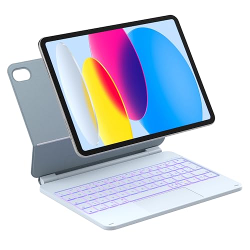 Inateck NeoMagic Magnetische Tastatur Hülle für iPad 10 Generation 10,9 Zoll,11 Generation 2025 A16 11 Zoll,Tastatur mit Touchpad, Freitragender Ständer, 7-Farbige Hintergrundbeleuchtung,KB09119 von Inateck