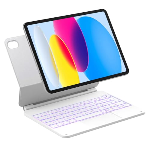 Inateck NeoMagic Magnetische Tastatur Hülle für iPad 10 Generation 10,9 Zoll,11 Generation 2025 A16 11 Zoll,Tastatur mit Touchpad, Freitragender Ständer, 7-Farbige Hintergrundbeleuchtung,KB09119 von Inateck