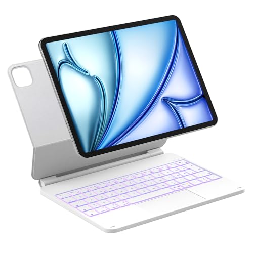 Inateck NeoMagic Magnetische Tastatur Hülle für iPad Air 11 Zoll M3/M2 (2025/2024),Air 5/4,Magic Keyboard für iPad Pro 11 Zoll 4/3/2/1, Freitragender Ständer, 7-Farbige Hintergrundbeleuchtung,KB09119 von Inateck