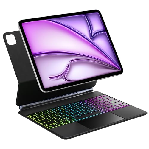 Inateck Magic Keyboard,Tastatur Hülle Kompatibel mit iPad Air 13 Zoll (2025/2024),ipad Pro 12.9 Zoll 6/5/4/3 Generation, 3-Zonen Hintergrundbeleuchtung,Multi-Touch Trackpad, Magnetisch KB09118 von Inateck