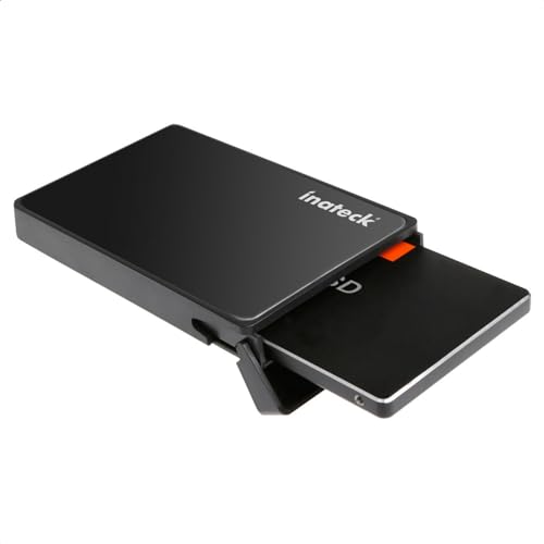 Inateck Festplattengehäuse 2,5 Zoll USB 3.0 für 7/9.5mm SATA SSD und HDD mit USB3.0 Kabel, UASP unterstützt, keinen zusätzlichen Treiber benötigt, Werkzeugloses Externe SSD Gehäuse von Inateck