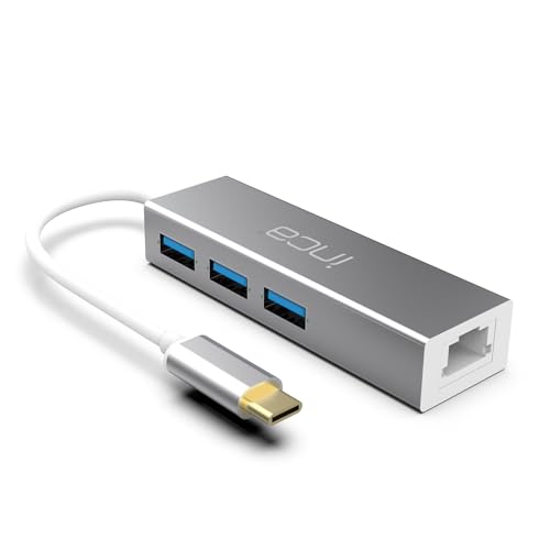 inca ITPC-3T USB-C Hub 4-in-1 mit 3X USB 3.0 & Ethernet RJ45 Adapter | Aluminiumgehäuse | Dockingstation für Laptop, MacBook, Tablet | Multiport Adapter von İnca