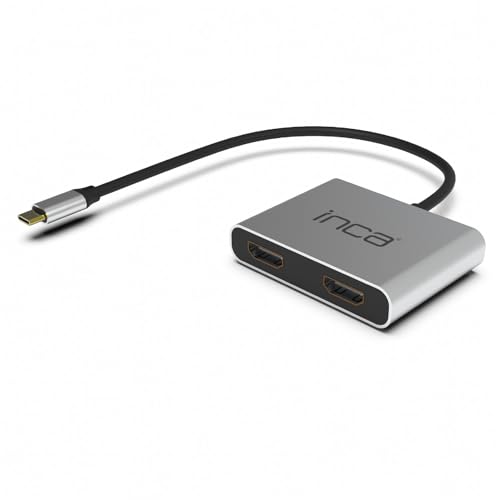 inca Type-C Hub X4 Doppel HDMI 4K@30 Hz + USB 2.0 + PD Konverter von İnca