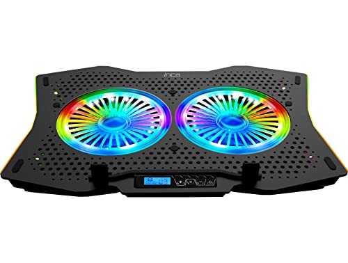 inca INC-606 RGB Gaming Notebook Kühler | Laptop Kühlpad mit 2 Lüftern & 10 RGB Mod | 7-Stufen Höhenverstellung & LCD-Display | Verstellbare Geschwindigkeit | Dual USB | Leise Kühlung für 10-18 Zoll inca INC-606 RGB Gaming Notebook Kühler | Laptop Kühlpad mit 2 Lüftern & 10 RGB Mod | 7-Stufen Höhenverstellung & LCD-Display | Verstellbare Geschwindigkeit | Dual USB | Leise Kühlung für 10-18 Zoll von İnca
