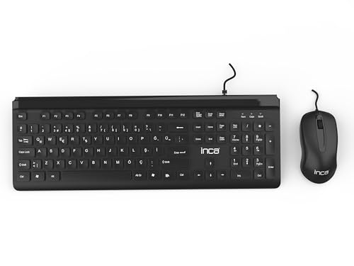 Tastatur-Maus-Set Inca IMK-377 QWERTZ – Leise, ergonomisch, spritzwassergeschützt, kabelgebunden, für PC/Laptop – 104 Tasten, optische 1000 DPI Maus, Plug & Play, deutsches Layout Tastatur-Maus-Set Inca IMK-377 QWERTZ – Leise, ergonomisch, spritzwassergeschützt, kabelgebunden, für PC/Laptop – 104 Tasten, optische 1000 DPI Maus, Plug & Play, deutsches Layout von İnca