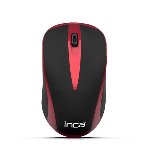 inca IWM-221RSK – Maus (RF Wireless, Optisch, Büro, Schwarz, Rot, 10 m, Batterien) von İnca