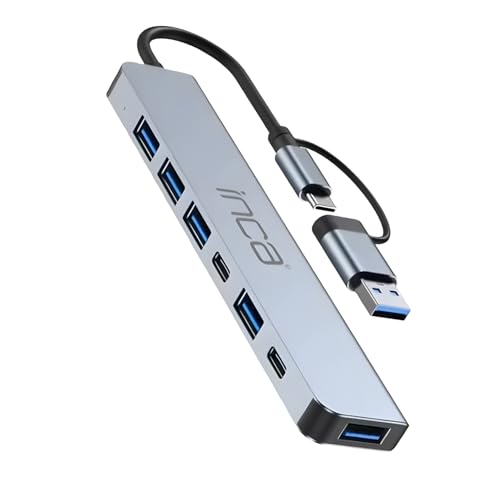 USB Hub inca IUTP-7T mit 4X USB 2.0 + 3X USB 3.0 Anschlüssen, 100W Power Delivery, Typ-C mit Stromschutz, 5 Gbps Datenrate, Aluminiumgehäuse, kompatibel mit Windows & Mac USB Hub inca IUTP-7T mit 4X USB 2.0 + 3X USB 3.0 Anschlüssen, 100W Power Delivery, Typ-C mit Stromschutz, 5 Gbps Datenrate, Aluminiumgehäuse, kompatibel mit Windows & Mac von İnca