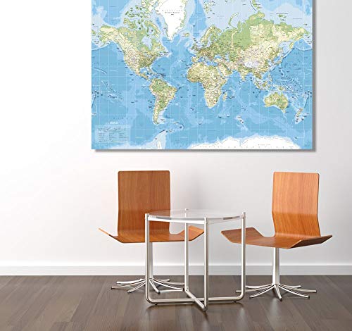 Incado Map design 1-Piece Fine Canvas Classic World Map von Incado Map design