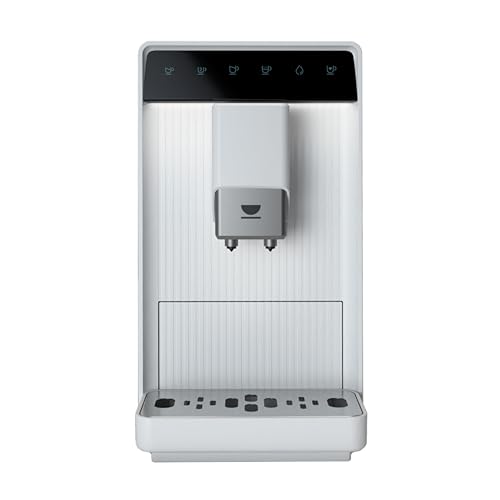 Incapto Aura Vollautomatische Kompaktkaffeemaschine mit Mahlwerk | 19 Bar | 2-Tassen-Funktion | 1,5 l Wassertank | Thermoblock-Heizsystem | Automatische Reinigung (Weiß) von Incapto
