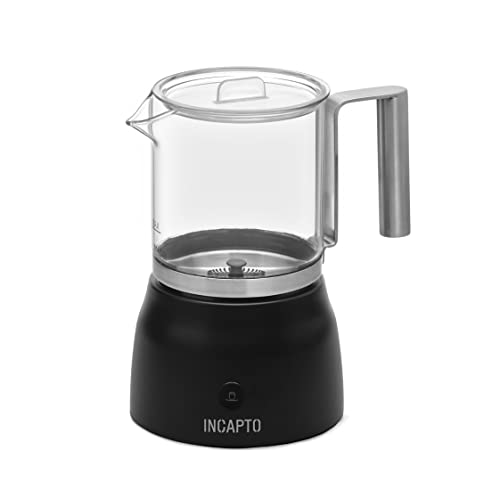 Incapto Coffee Automatischer Milchaufschäumer | Schwarz | Fassungsvermögen 100-150 ml | Cappuccinator | Milch- und Gemüsegetränke | Kalt- und Warmwasser von Incapto