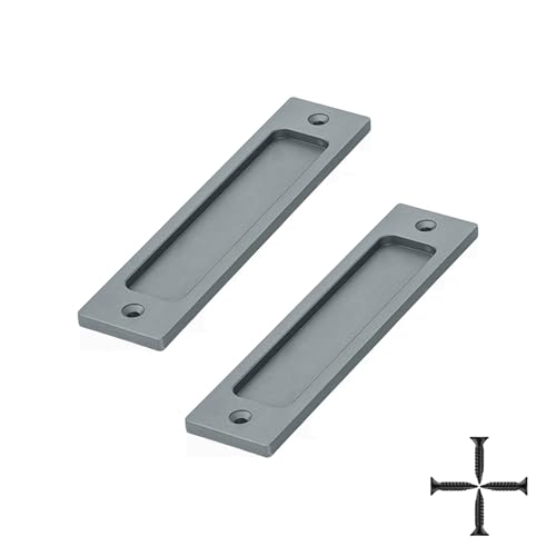 Incauca Scheunentürgriffe, 15,2 cm, bündiger Türgriff, versenkte Türgriffe, Schiebetür-Fingerzug, rechteckige flache Platte für Taschentür, Schublade, Schrank, Grau, 2 Stück Incauca Scheunentürgriffe, 15,2 cm, bündiger Türgriff, versenkte Türgriffe, Schiebetür-Fingerzug, rechteckige flache Platte für Taschentür, Schublade, Schrank, Grau, 2 Stück von Incauca