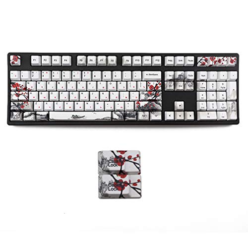 Incdnn Wangjiang Plum Blossom PBT Fünf Seiten Dye-subbed 110 Tasten OEM-Profil Russische Tastenkappe für DIY Mechanical Keyboard Keycaps Keycaps Set von Incdnn