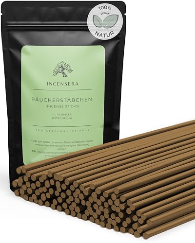 Citronella Räucherstäbchen – 100 Incense Sticks – Entspannung, Meditation & Rauhnächte – für Garten, Terrasse & Camping Citronella Räucherstäbchen – 100 Incense Sticks – Entspannung, Meditation & Rauhnächte – für Garten, Terrasse & Camping von Incensera