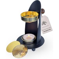 Gold-Schwarzes Räuchergefäß Mit Sieb Und Plättchen Verstellbares Aus Metall Höhenverstellbares Für Harze & Kräuter von Incensera