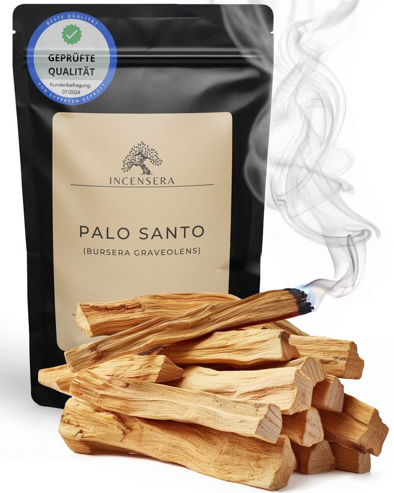 Incensera Räucherstäbchen-Halter Palo Santo Räucherholz - 8 Duftholz Sticks 10 cm für Ausräuchern Holz, (13 St), reines Palo Santo von Incensera