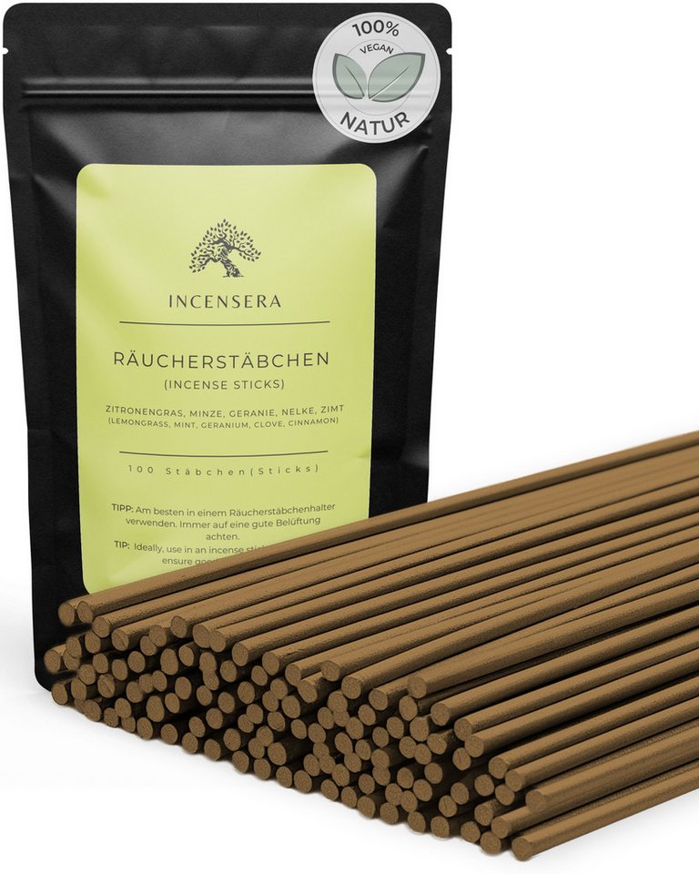 Incensera Räucherstäbchen Räucherstäbchen Lemongras Mix (100-St) von Incensera