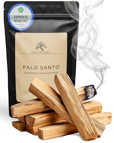 Incensera Palo Santo Räucherholz - 8 Duftholz Sticks 10 cm für Ausräuchern Wohnung, Natürliches Heiliges Holz aus nachhaltiger Ernte, Aromatherapie von Incensera