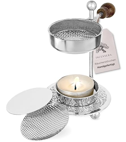 Räucherstövchen mit Sieb - Silber Weihrauchbrenner, Vielseitig & Robust für Aromatherapie | Räuchergefäß, Weihrauchbrenner, Räucherstövchen Sieb, Incense Burner, Räuchern Zubehör Räucherstövchen mit Sieb - Silber Weihrauchbrenner, Vielseitig & Robust für Aromatherapie | Räuchergefäß, Weihrauchbrenner, Räucherstövchen Sieb, Incense Burner, Räuchern Zubehör von Incensera