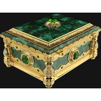 Malachit Box Mit Zirkonia Gold Bronze Beste Geschenk Vip Gravierte von InciGallery