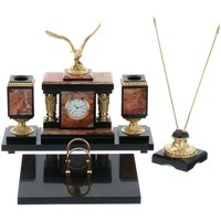 Schreibtisch-Set Für Den Führer Mit Einem Fahnenmast-Jaspis Bestes Geschenk-Luxus-Schreibtisch-Set von InciGallery