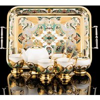 Tee Set "Maiglöckchen" Für 4 Personen Wunderschönes Graviertes Luxus Geschenk Bestes von InciGallery