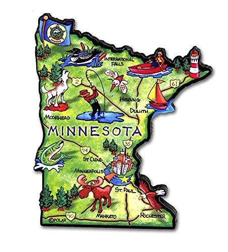 Inconnu Artwood State Map Magnete Minnesota von Inconnu