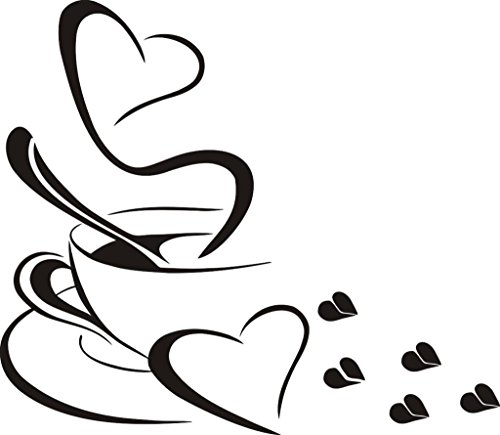 Wandtattoo wandaufkleber Aufkleber Wandsticker wall sticker Wohnzimmer Schlafzimmer Kinderzimmer Kueche Schriftzug CAFE COFFEE KAFFEE 30 Farben zur Wahl cafe05 (070 schwarz, Size 4:ca.20x29cm) von Mcties