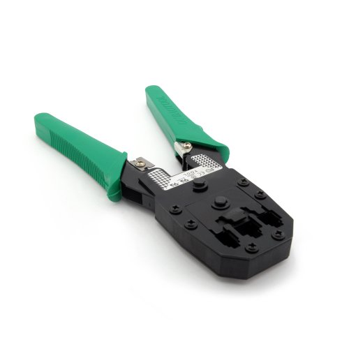 Incutex Crimpzange für Netzwerkstecker RJ45/11, 8P8C, 6P6C, 4P4C Kabelschuhzange Presszange für Kabelschuhe Crimpwerkzeug Handcrimpzange von Incutex