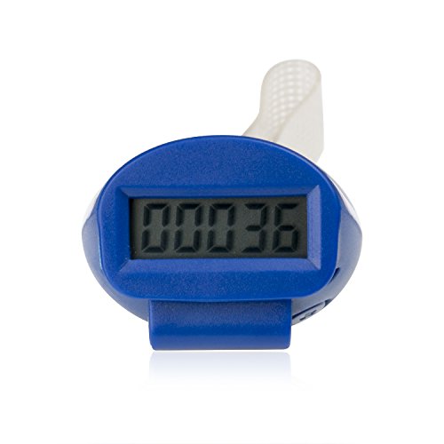 Incutex Pedometer mit Halterungsclip, Entfernungsmesser, Stepcounter, Kalorienmesser, Schrittmesser, blau von Incutex