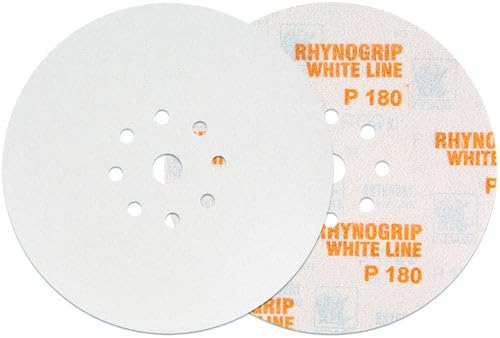 INDASA WhiteLine Schleifscheiben 50 Stück P100 Ø 225mm 8+1 Loch Klett Exzenter Schleifpapier KFZ Lack von INDASA