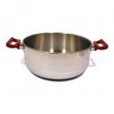 Inde – Rote Schmorkasserolle S/Deckel Griff 20 cm aus rostfreiem Edelstahl Inde – Rote Schmorkasserolle S/Deckel Griff 20 cm aus rostfreiem Edelstahl von Inde