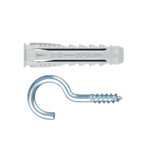 Index Fixing Systems BZALHATS08 Dübelset TN4S + AL-HA mit 4-Zonen-Spreizdübel, Nylon und gebogenem Schraubhaken; verzinkt von INDEX A PERFECT FIXING