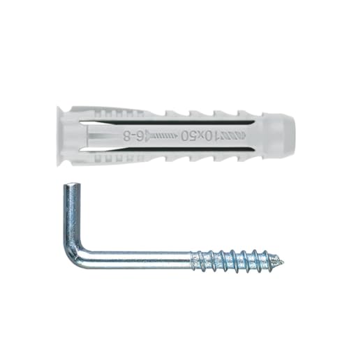 Index Fixing Systems BZALROTS05 Dübelset TN4A + AL-RO mit 4-Zonen-Spreizdübel, Nylon und geradem Schraubhaken; verzinkt von INDEX A PERFECT FIXING