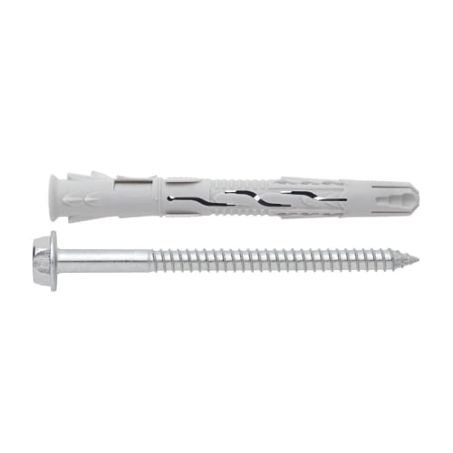Index Fixing Systems BZTNXE08080 Hochleistungs-Universal-Nylondübel T-NUX E für gängigste Baustoffe; mit Sechskantschraube mit Torx-Aufnahme; verzinkt, von INDEX A PERFECT FIXING