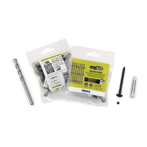 Index Fixing Systems EKMULROB Dübelset EasyKit | bestehend aus: 4-Zonen-Spreizdübel (T4S Ø10, Nylon), Sicherheitsschraube (7,0x70, schwarz verzinkt), 1 Steinbohrer (10x120) | 4er Pack von INDEX A PERFECT FIXING