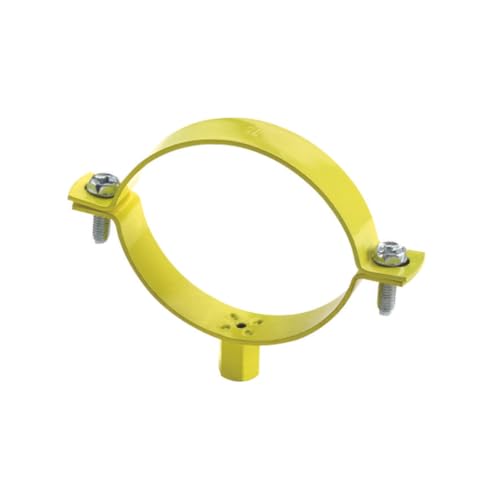 Index Fixing Systems LSABGAT028 Rohrschelle AB-GA | aufgeschweißte Aufnahme, für Stahlrohr, PVC-Rohr, für Gasleitung | M8-Aufnahme, gelb plastifiziert, Durchmesser 28 mm, 2 Stück von INDEX A PERFECT FIXING