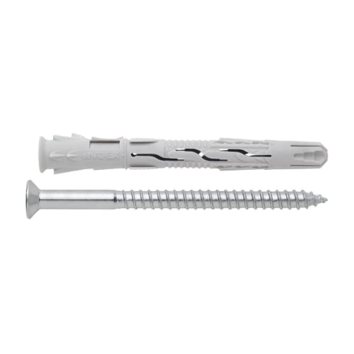 Index Fixing Systems t-nux A – Pack von 50 Universaldübel Hohe Leistung, Senkkopf verzinkt Beschichtung, Nylon), TNUXA08080 von INDEX