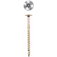 Hochleistungs-Holzschraube – Breiter Kopf – Teilgewinde – Torx-Antrieb – Spaltkeilspitze – Bichromatiert 6 x 180 – Packung mit 100 Stück von Index