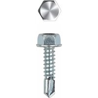 Selbstbohrende Schraube - Sechskantkopf mit gestanztem Bund - Verzinkt 3,5 x 13 - Packung zu 1000 von Index