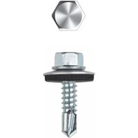 Selbstbohrende Schraube mit Sechskantkopf und Flansch - vulkanisierte Scheibe aus Stahl/EPDM - verzinkt 4,8 x 38 P18 - Packung zu 500 Selbstbohrende Schraube mit Sechskantkopf und Flansch - vulkanisierte Scheibe aus Stahl/EPDM - verzinkt 4,8 x 38 P18 - Packung zu 500 von Index