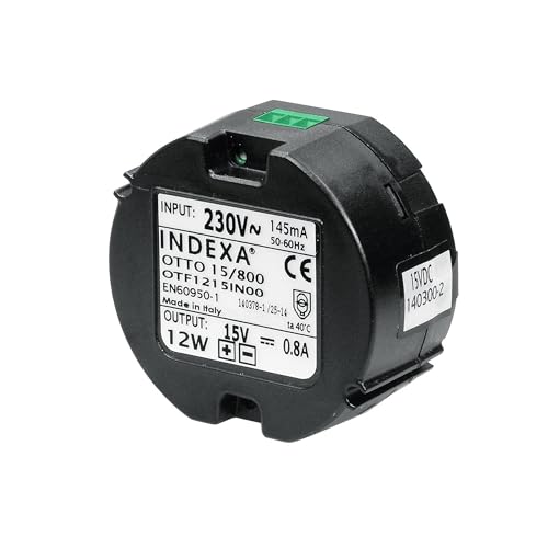 Indexa Unterputz-Netzgerät OTTO-15/800, 15V DC, 800mA stabilisiert für UP-Dose von Indexa GmbH