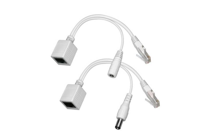 Indexa Stromeinspeisungs-Adapterset für Netzwerkkabel CAT-Kabel RJ45 12V DC Gefahrenmeldeanlage von Indexa
