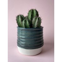 Sale - Blauer Handgemachter Übertopf Aus Keramik von IndiBlueMakes