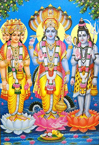 Crafts of India THR Trio : Brahma, Vishnu, Mahesh/Hindu God Big Poster -Reprint on Paper (Unframed : Size 21"X31" Inches) von Crafts of India