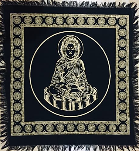Indian Consigners Buddha-Buddhist Altar Tuch Hexerei Hexerei Tischdecke Ändern Heilig Tischtuch Spirituell Buchstabieren18(Golden Buddha) von Indian Consigners