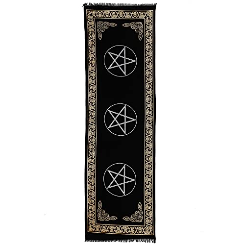 INDIAN CONSIGNERS DREI Pentagramm lang Altar Tuch Hexerei Hexerei Tischdecke Ändern Heilig Tischtuch Spirituell Buchstabieren Hexe Tarot-Spread 72*22" von Indian Consigners